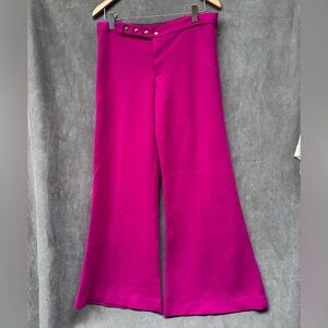Vintage wide leg flare pants pink women’s 70s 32” waist